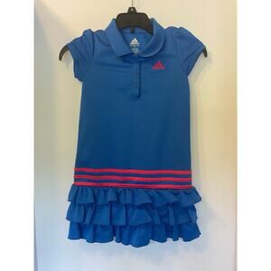 Adidas short sleeve polo shirt dress with ruffle hemline